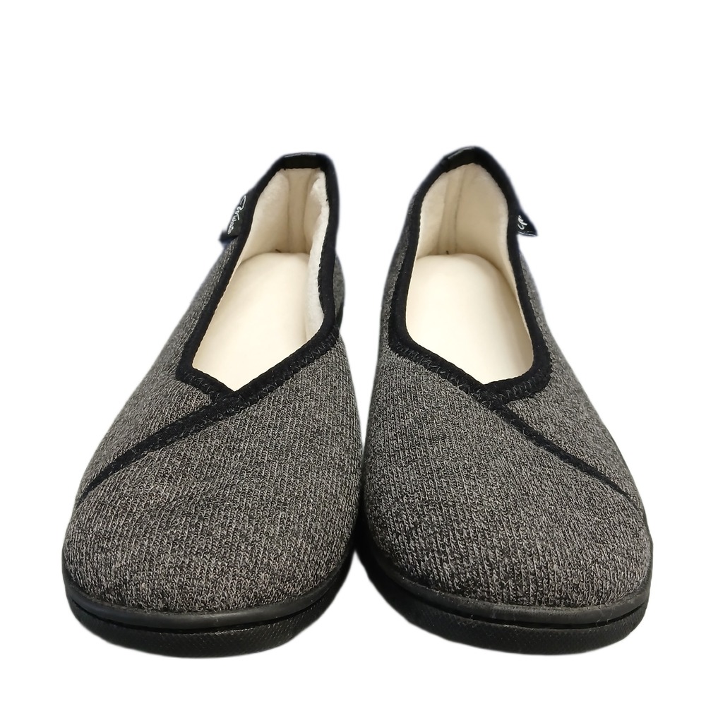 Wishcotton Casual Knitted Slippers Womens US Size 8 Black Gray Comfort Slip On